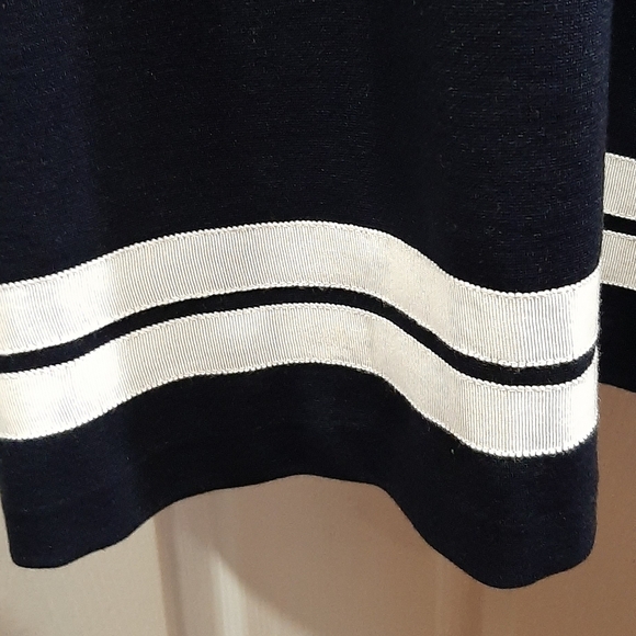 Talbots Woman's Navy Blue Dress With White Accents Plus Size 24W 3/4 Sleeve - Picture 5 of 8